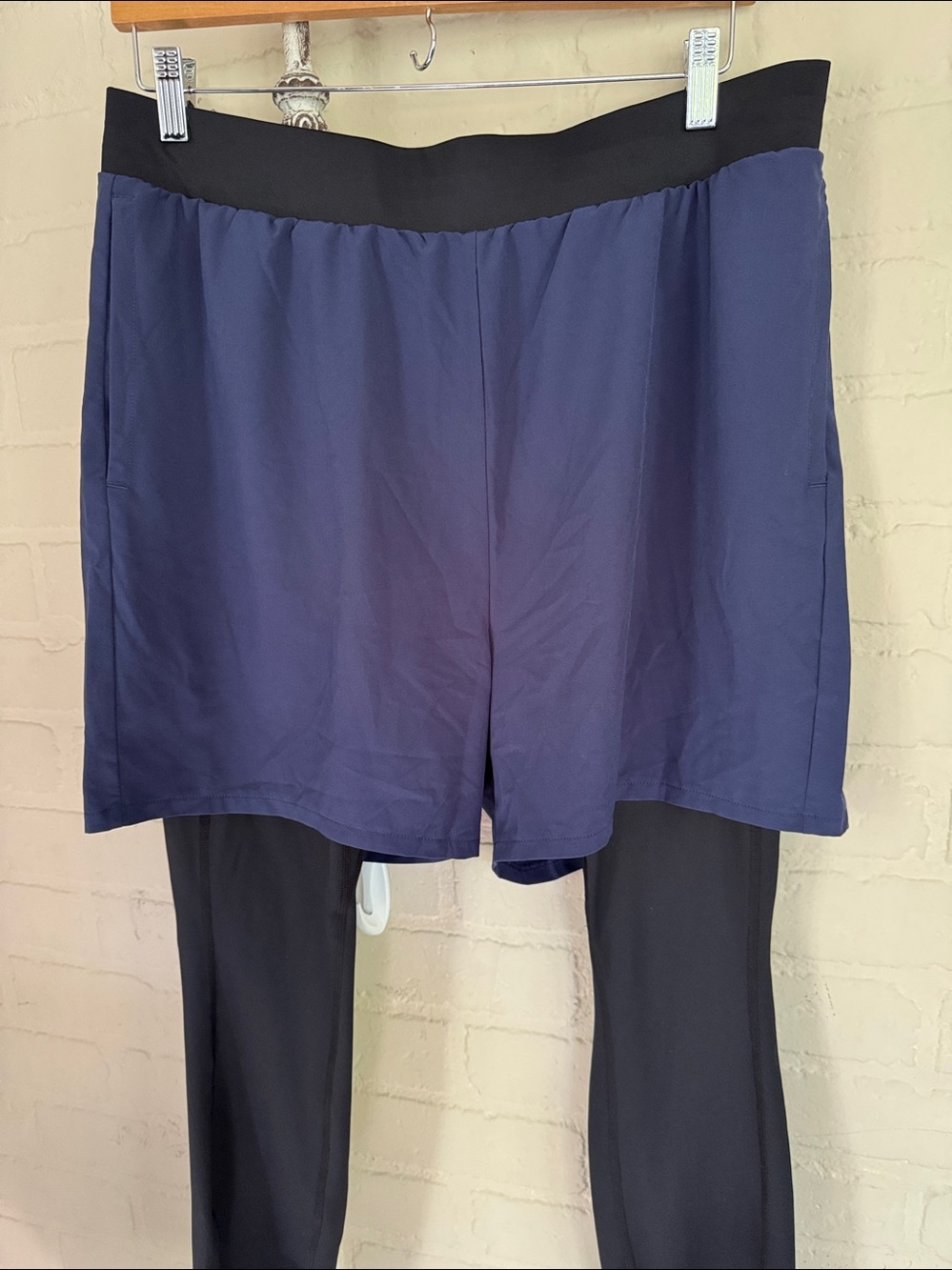 Z by Zella men’s leggings tights with attached shorts may black workout running
